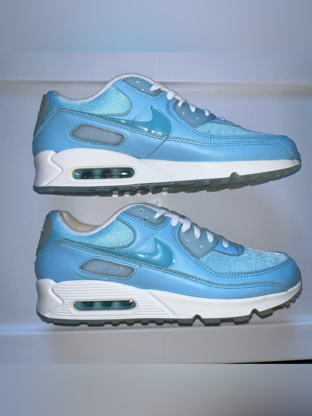 Men's Air Max 90 Casual Sneakers Blue Chill White Size 10.5